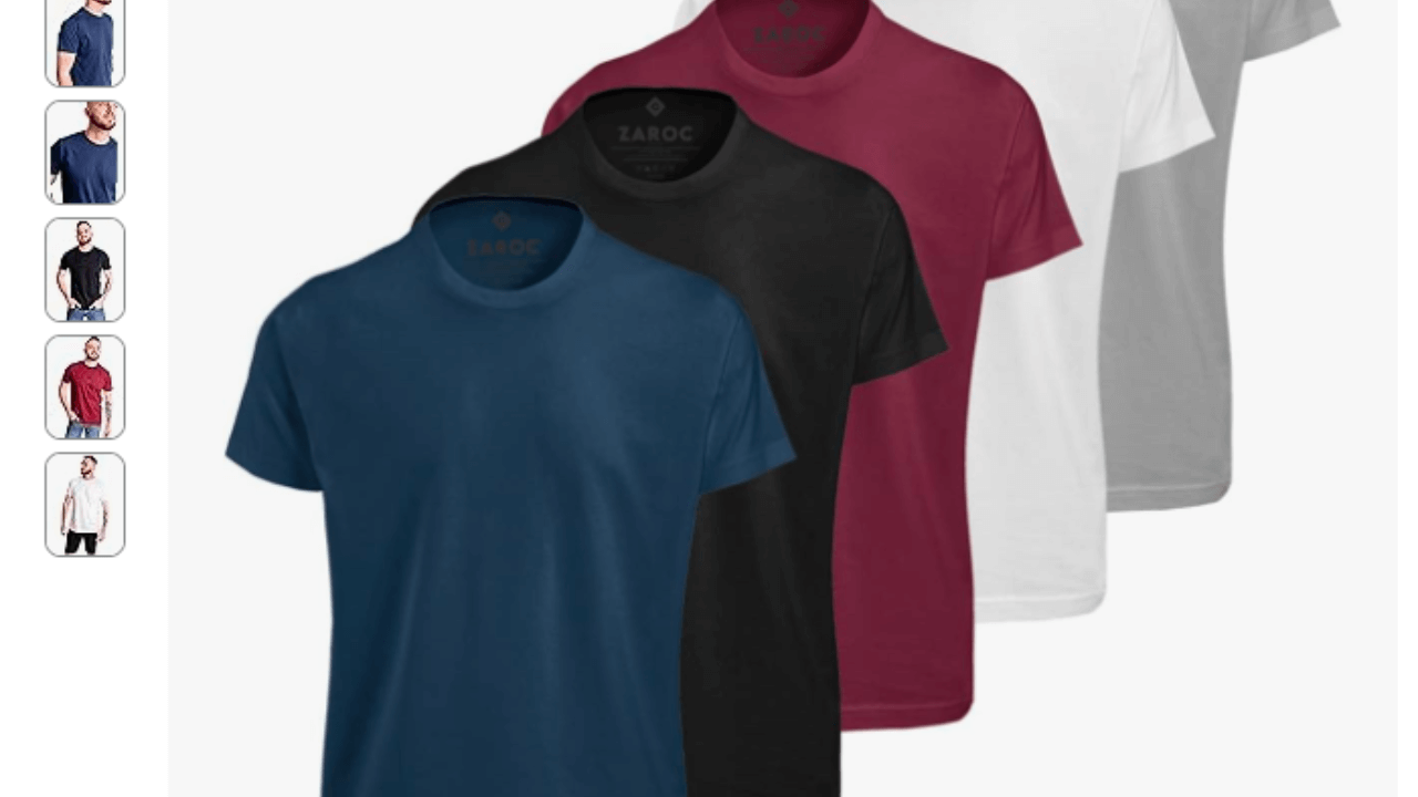Kit 5 Camisetas Masculinas Slim Gola Algodão Premium Coloridas by ZAROC